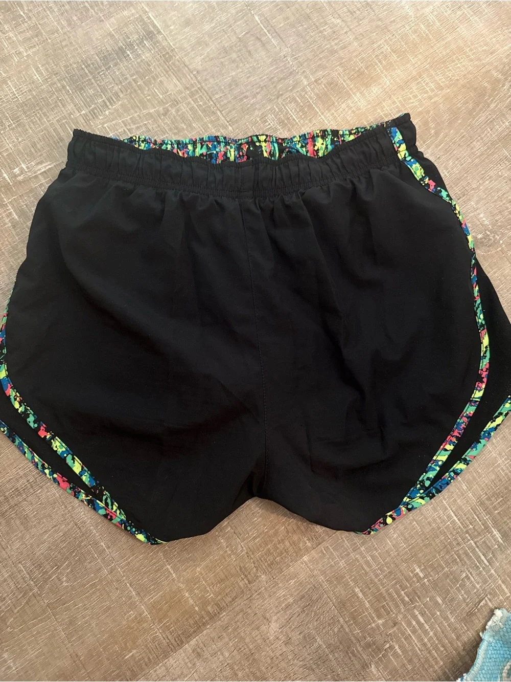 Nike Women’s Black Athletic Shorts with Multicolor Trim
